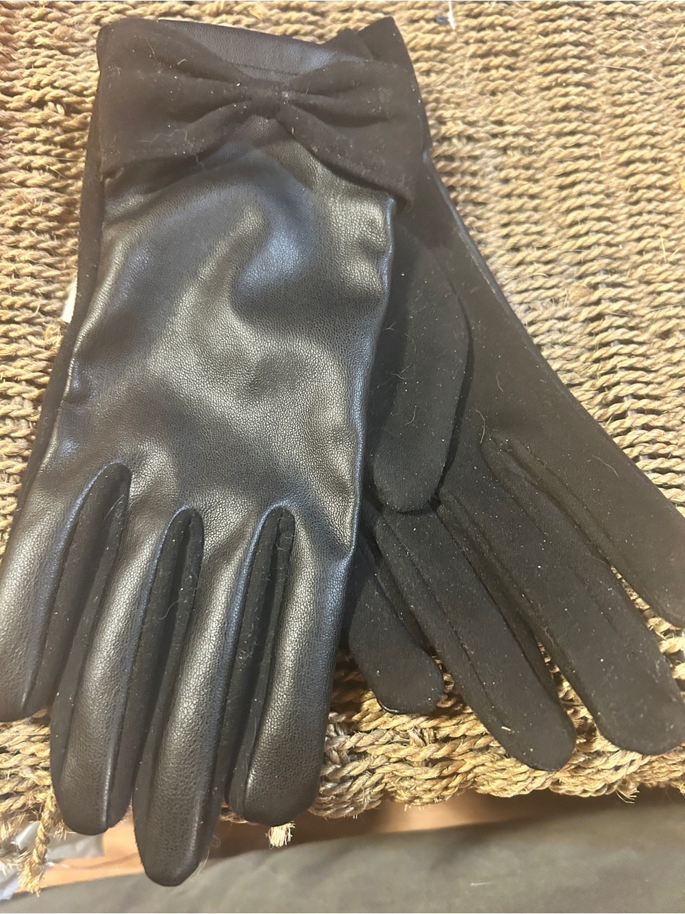 Classic Black Women's Dress Gloves with Bow Detail